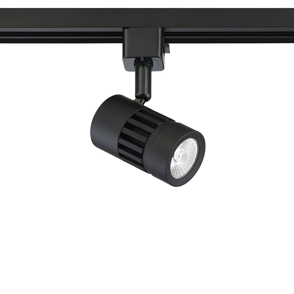10 watt Integrated LED Track cylinder in a Black finish - 02-BLK