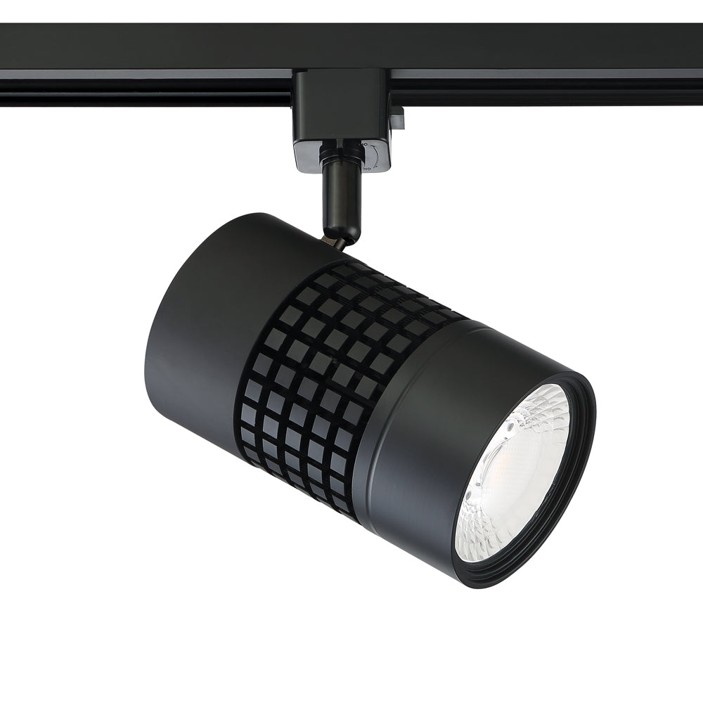 10 watt Integrated LED Track cylinder in a Black finish - 07-BLK