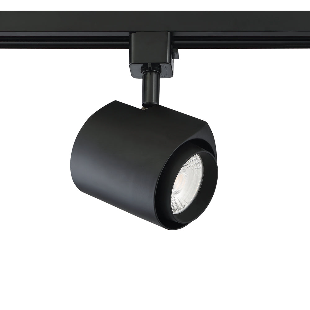 10 watt Integrated LED Track cylinder in a Black finish - 08-BLK