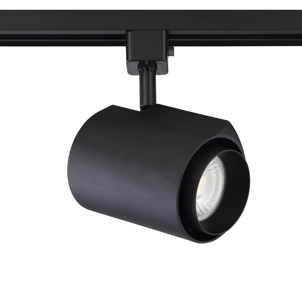 10 watt Integrated LED Track cylinder in a Black finish - 10-BLK