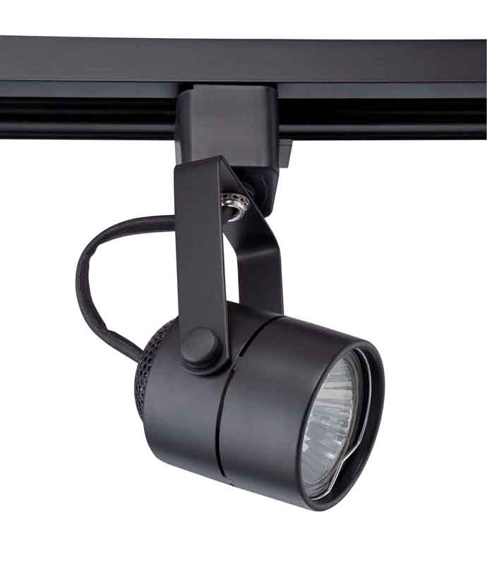 Line voltage track head cylinder in an Oil Rubbed Bronze finish for use with GU-10 base lamps - 26-BLK