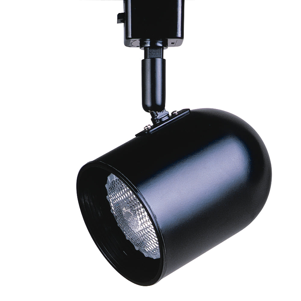 Line Voltage round back track cylinder in a Black finish for use with Par 20 Lamps - BLK
