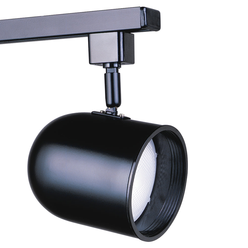 Line Voltage round back track cylinder in a Black finish for use with Par 30 Lamps - BLK