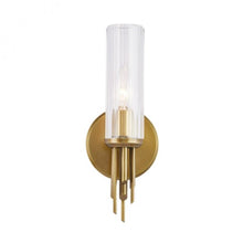 Load image into Gallery viewer, Torres 3-in Ribbed Glass/Vintage Brass 1 Light Wall/Vanity