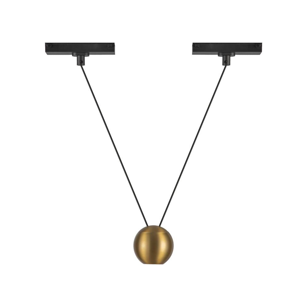 Faria Double 3-in Brushed Gold Trilo Track Pendant