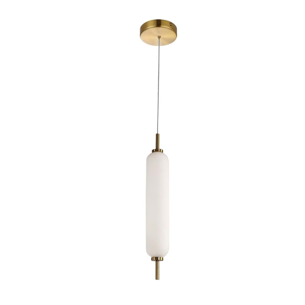 10W Pendant, AGB w/ WH Opal Glass