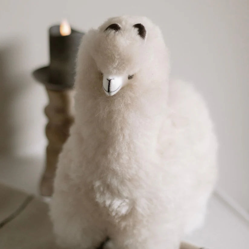 Alpaca Fur Standing Alpaca Beige