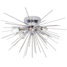 Load image into Gallery viewer, 4LT Flush Mount, Silver & Polished Chrome Finish