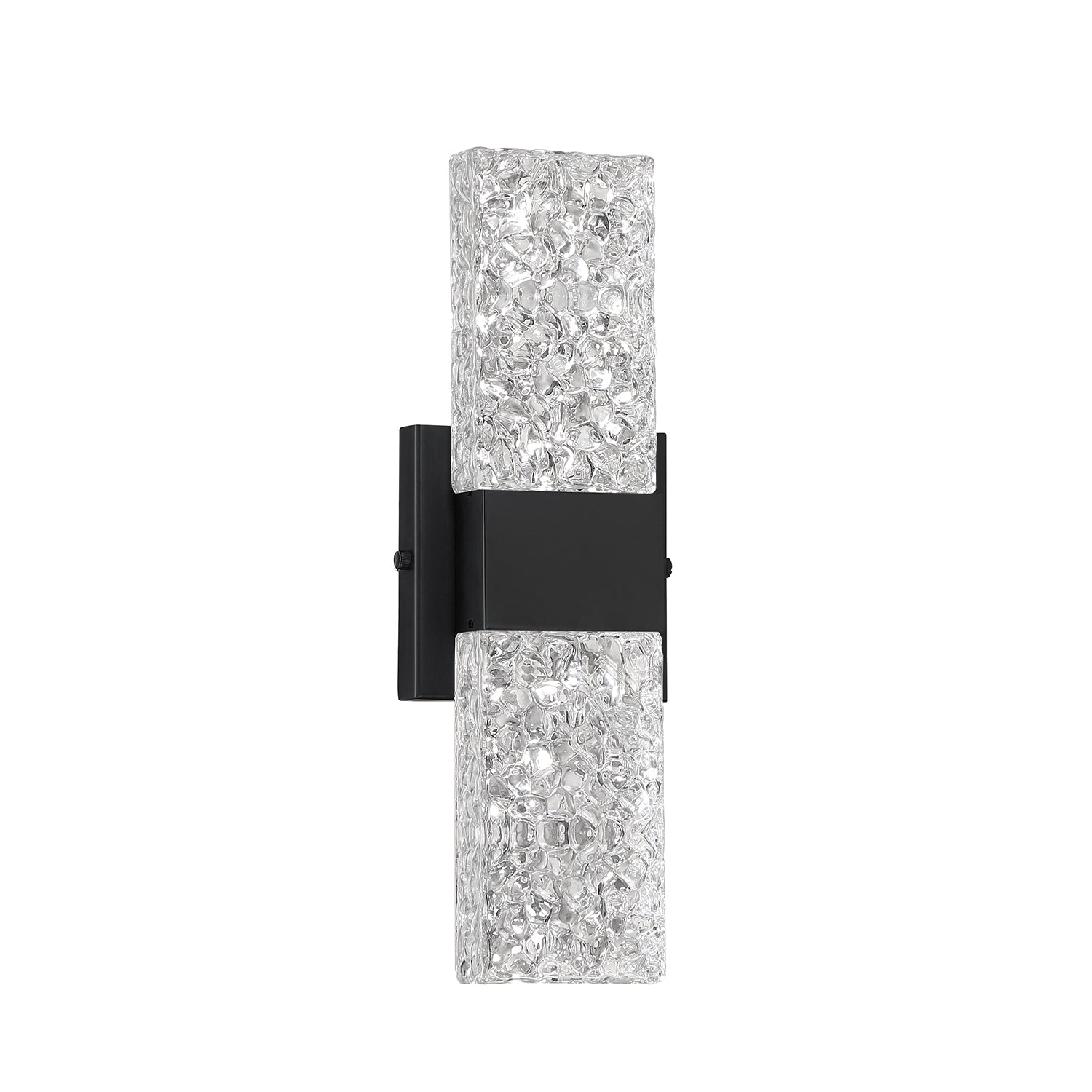 GLACIER 2-Light-LED Black Vanity Light with Glass style #1 - Black