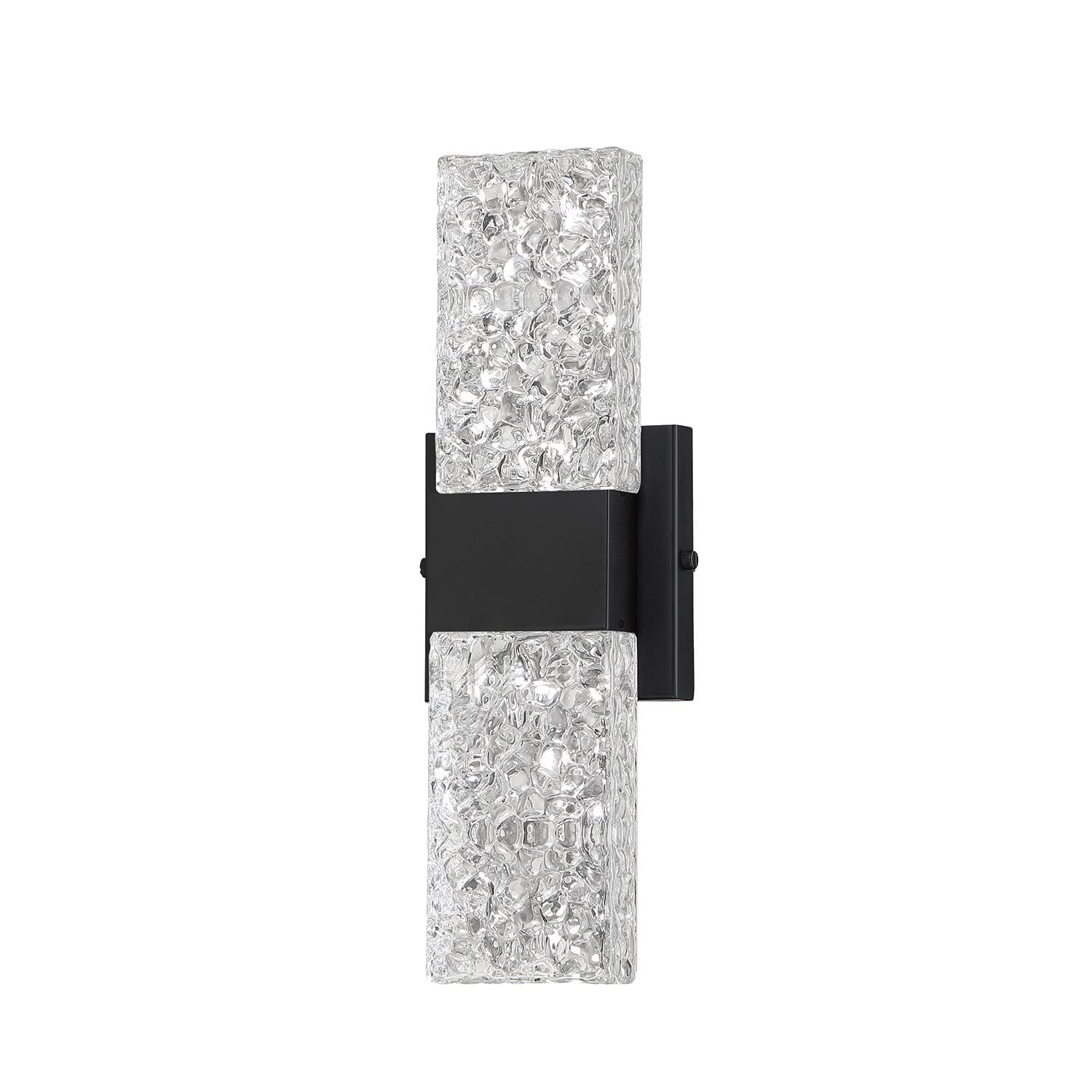 GLACIER 2-Light-LED Black Vanity Light with Glass style #1 - Black