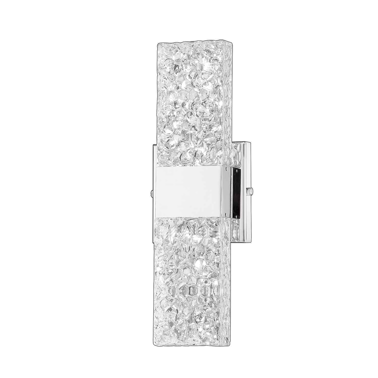 GLACIER 2-Light-LED Black Vanity Light with Glass style #1 - Chrome