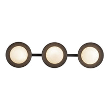 Load image into Gallery viewer, Cleo 23-in Black/Opal Glass LED Vanity Light