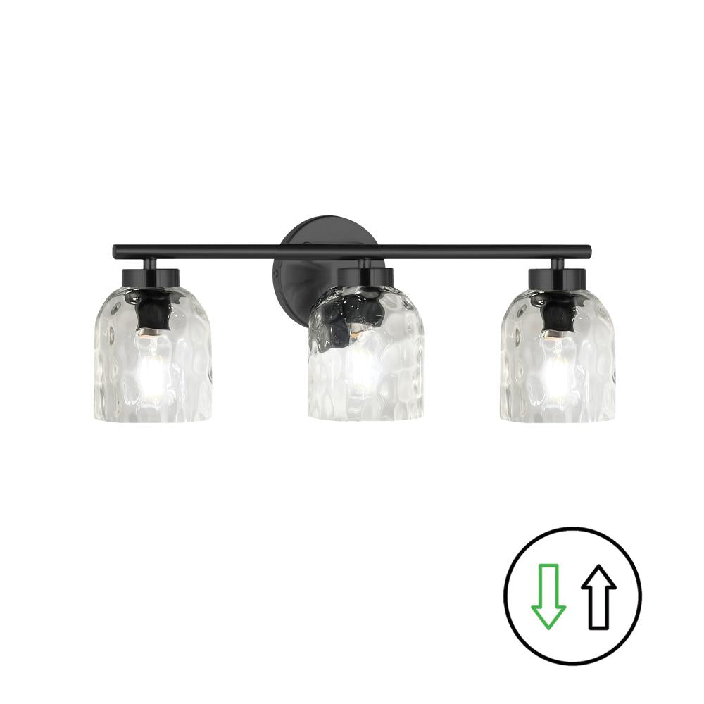 3LT Vanity, MB w/ CLR Water Glass
