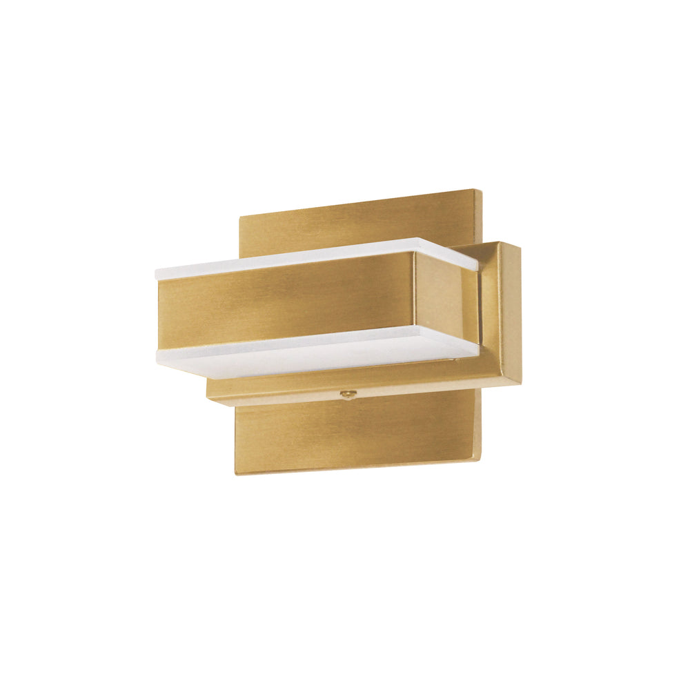5W Wall Vanity, Aged Brass Finish