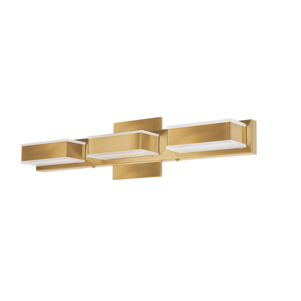 15W Wall Vanity, Aged Brass Finish