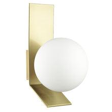 Load image into Gallery viewer, 1LT Halogen Wall Sconce, AGB w/ Opal White Glass