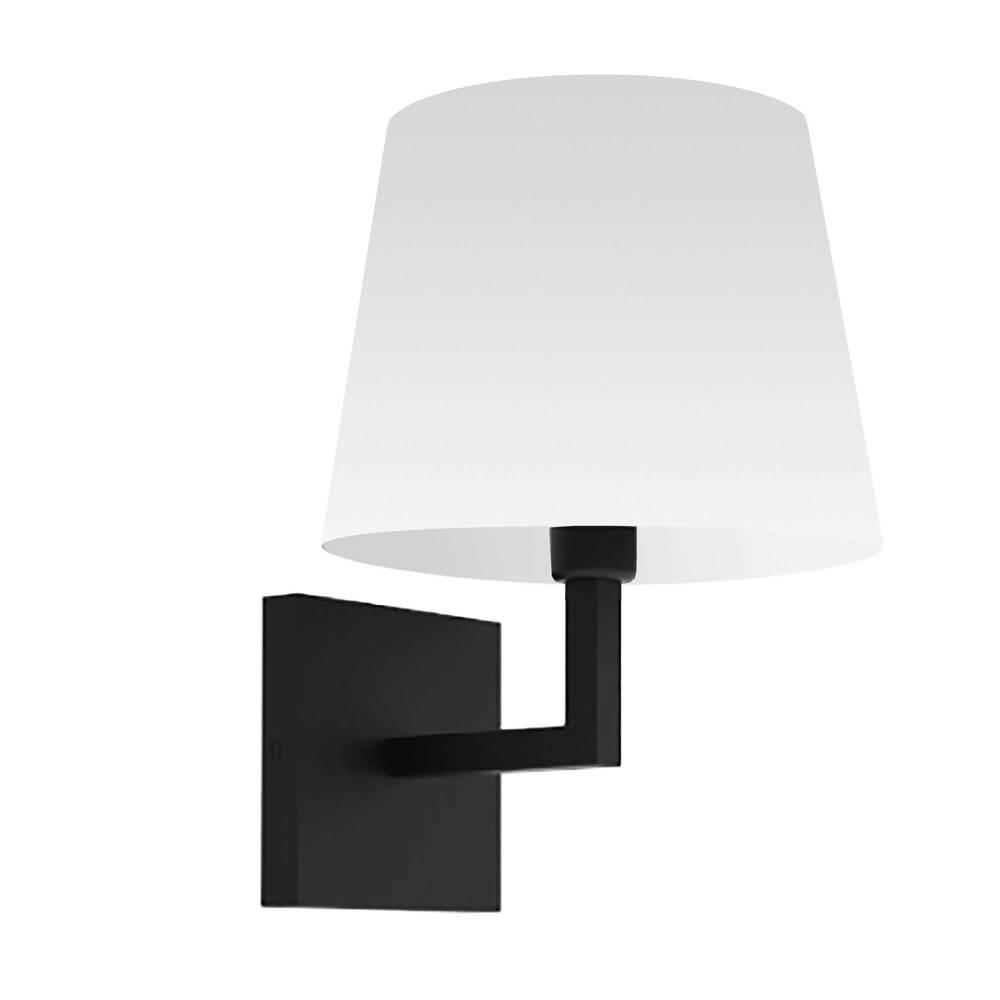 1LT Incandescent Wall Sconce, MB w/ White Shade