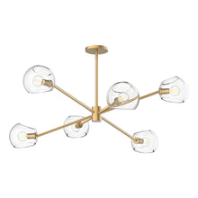 Load image into Gallery viewer, Willow 37-in Brushed Gold/Clear Glass 6 Lights Chandeliers