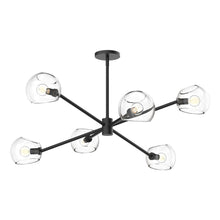 Load image into Gallery viewer, Willow 37-in Clear Glass/Matte Black 6 Lights Chandeliers