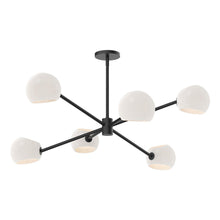 Load image into Gallery viewer, Willow 37-in Matte Black/Opal Matte Glass 6 Lights Chandeliers
