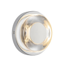 Load image into Gallery viewer, Stephord 4-in Chrome/Clear Glass LED Wall Sconce