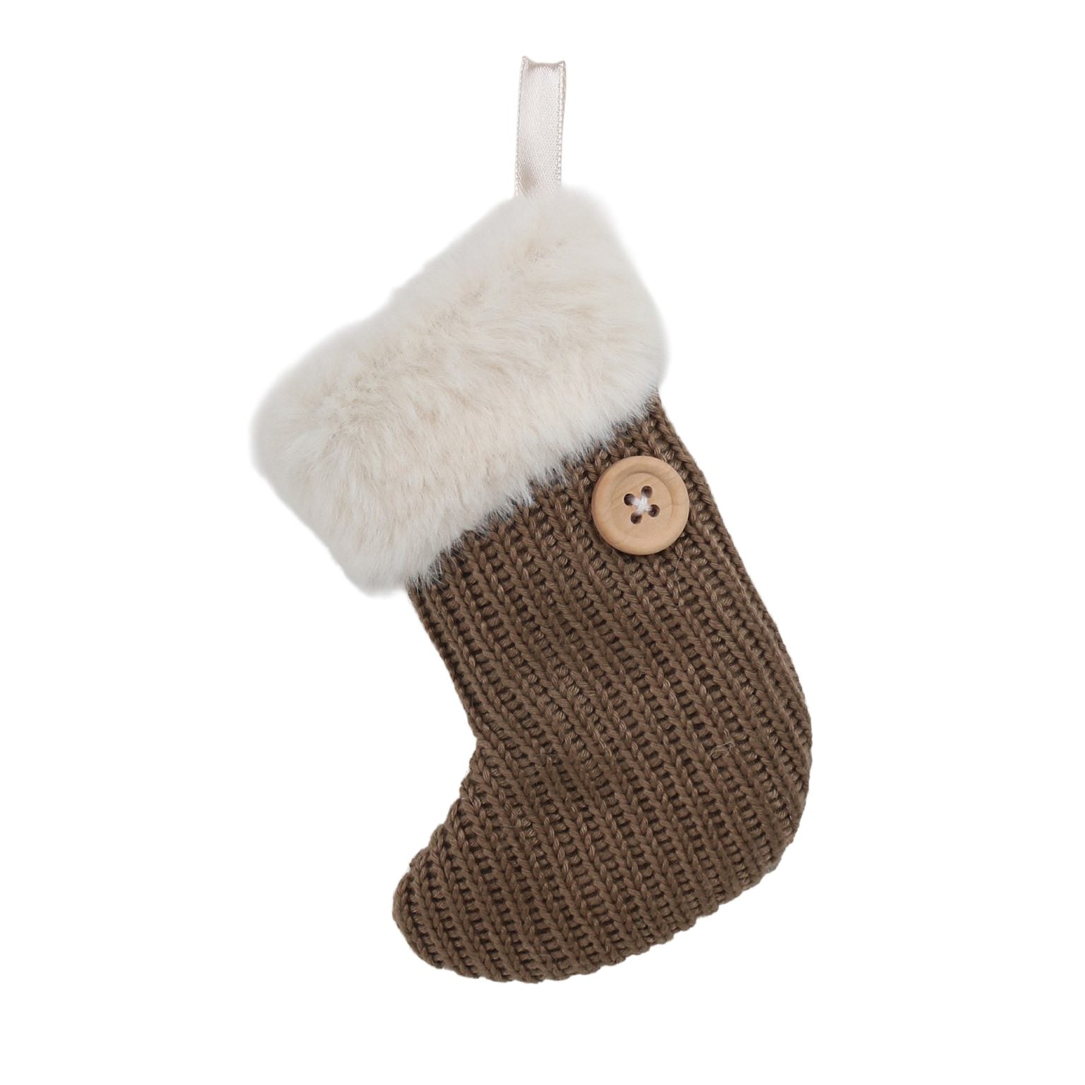 Ornament Fabric Stocking 4"x5" with Fur Cuff (2 Colours)