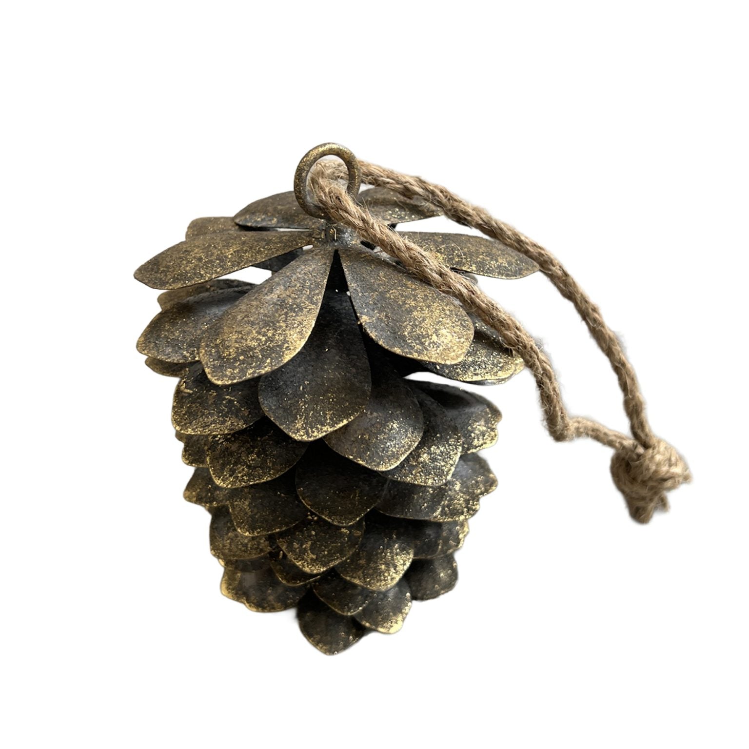 Ornament Metal Pine Cone Rustic Copper Bronze Finished Jute Hanger (3 Sizes)