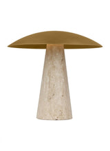 Load image into Gallery viewer, Aegis Medium Travertine Table Lamp