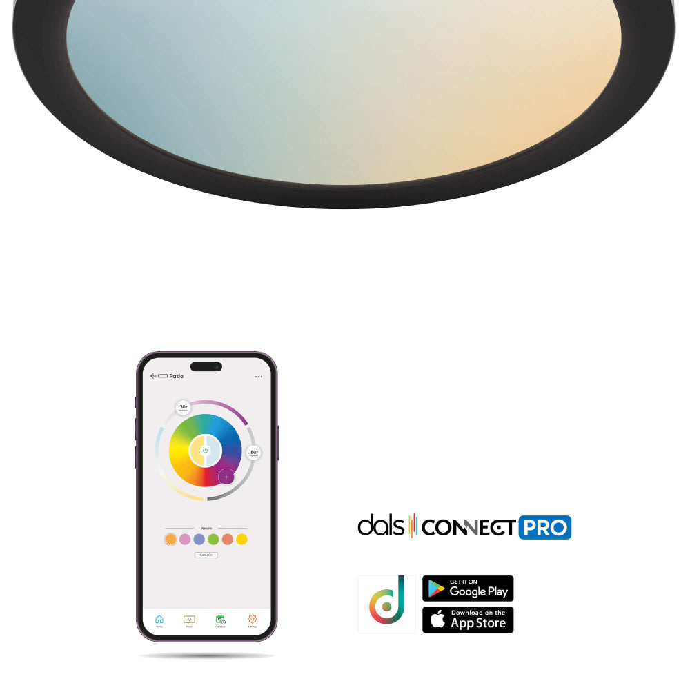 Smart 12in Flush Mount, Rgb+CCT, Ble Mesh - White