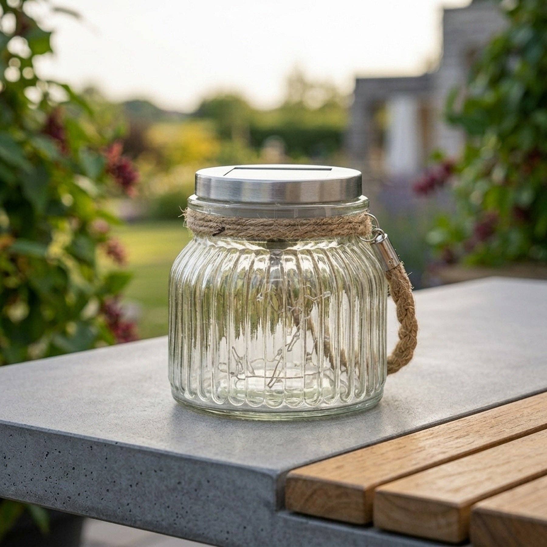 Firefly Solar Glass Jar Lantern