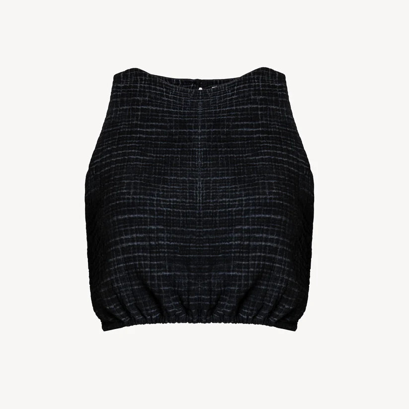 Crinkle Keyhole Tank Top