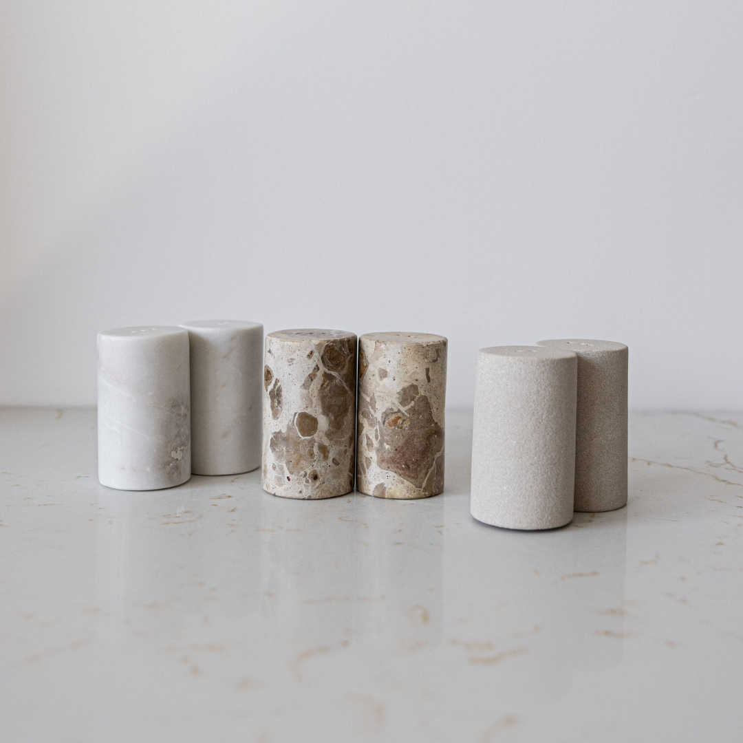 Chocolate Marble Salt & Pepper Shakers