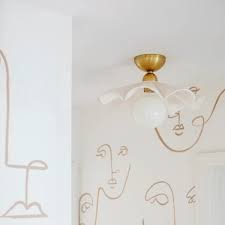 Maisie Semi-Flush in Aged Brass