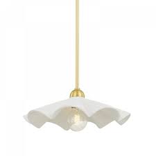 Maisie Semi-Flush in Aged Brass