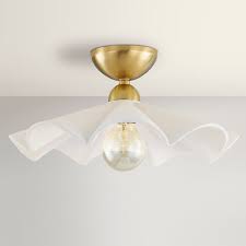 Maisie Semi-Flush in Aged Brass