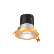 Load image into Gallery viewer, 3in Modular Downlight, 5CCT, 35 Degree Beam Angle, Regressed, Alzak, Gold Trim