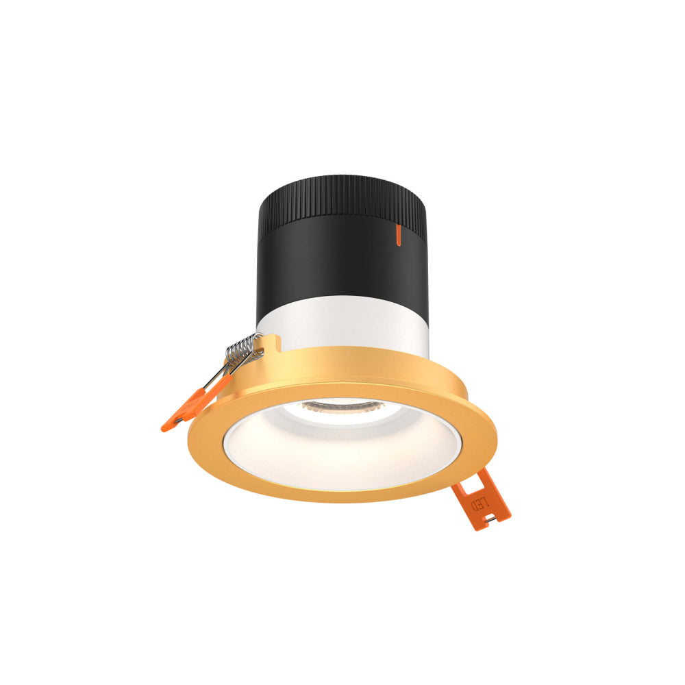 3in Modular Downlight, 5CCT, 35 Degree Beam Angle, Regressed, White, Gold Trim