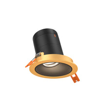 Load image into Gallery viewer, 3in Modular Downlight, 5CCT, 35 Degree Beam Angle, Slope Ceiling, Black, Gold Trim