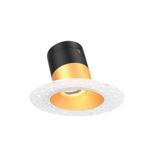 Load image into Gallery viewer, 3in Modular Downlight, 5CCT, 35 Degree Beam Angle, Slope Ceiling, Gold, Trimless