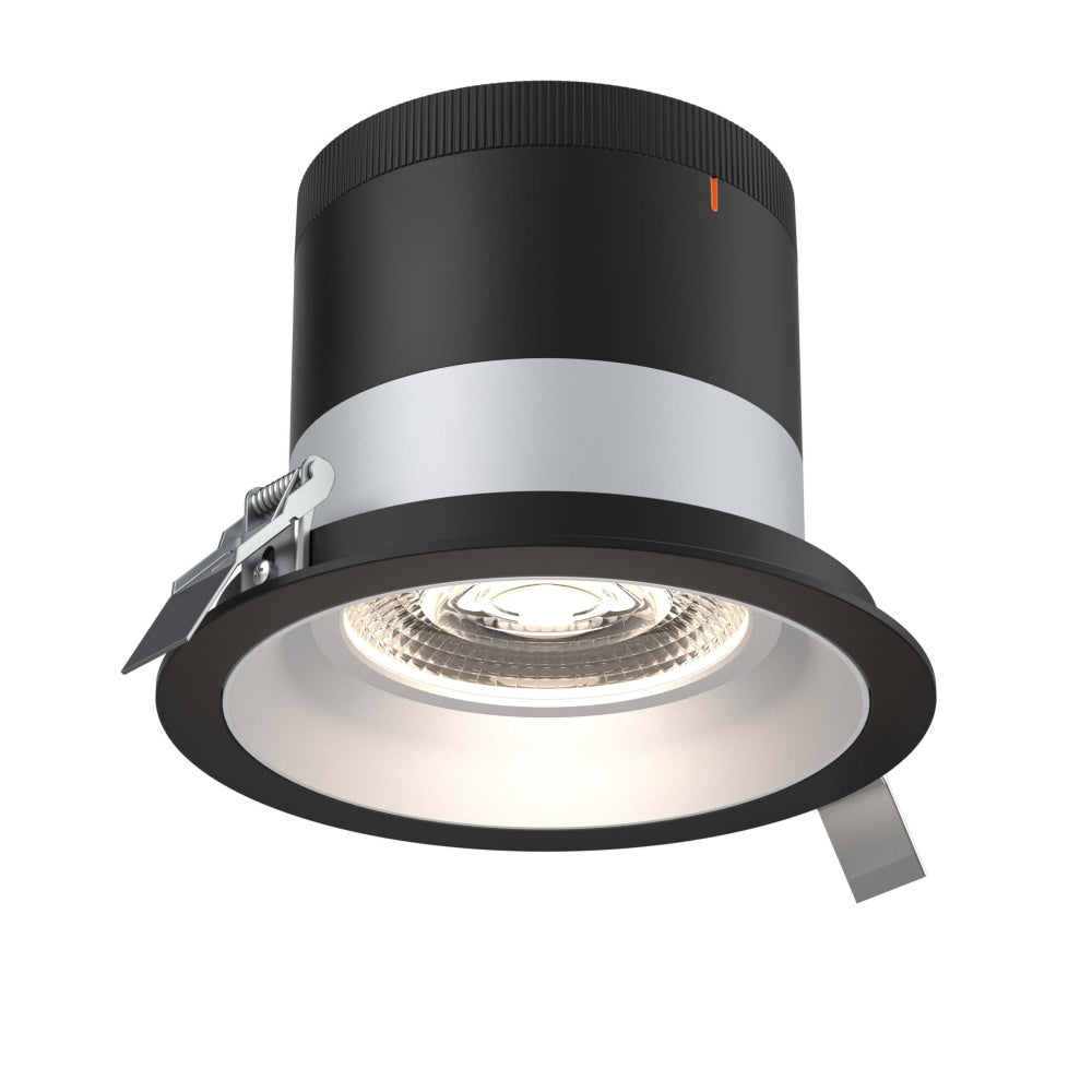 6in Modular Downlight, 5CCT, 20 Degree Beam Angle, Regressed, Alzak, Black Trim