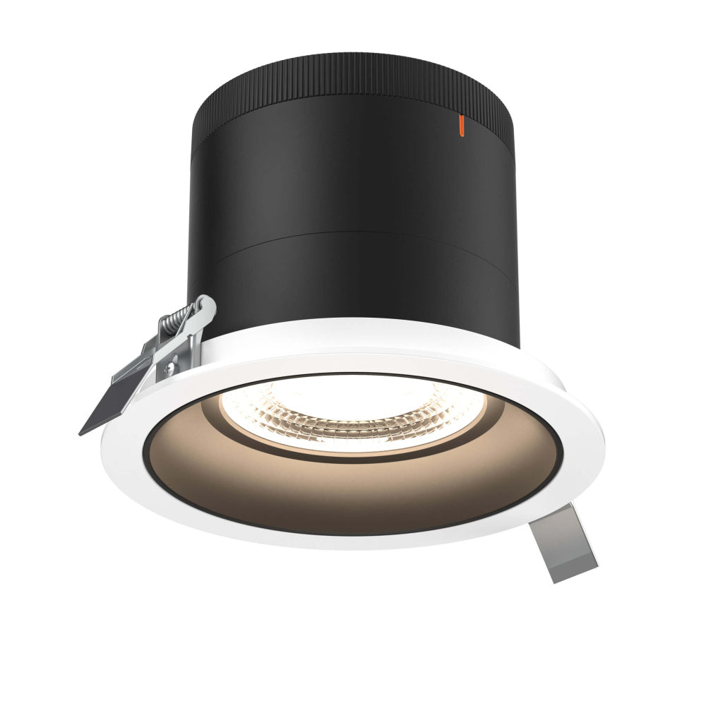 6in Modular Downlight, 5CCT, 35 Degree Beam Angle, Regressed, Black, White Trim