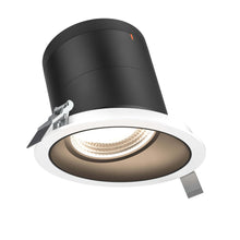 Load image into Gallery viewer, 6in Modular Downlight, 5CCT, 20 Degree Beam Angle, Slope Ceiling, Black, White Trim