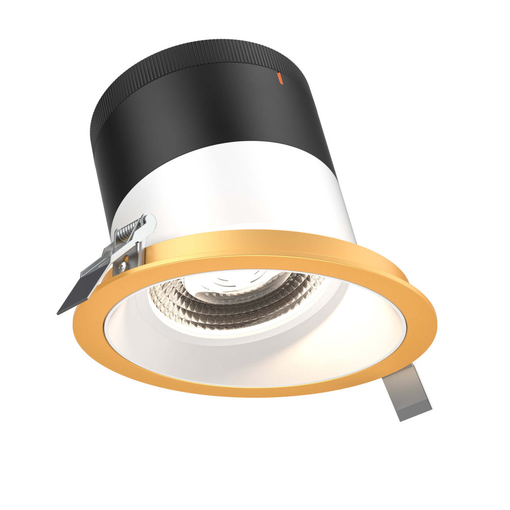 6in Modular Downlight, 5CCT, 60 Degree Beam Angle, Slope Ceiling, White, Gold Trim