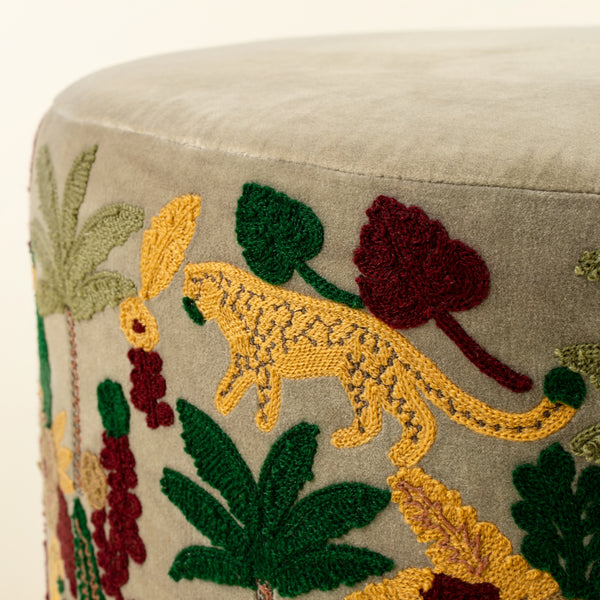 Velvet Grove Upholstered Stool