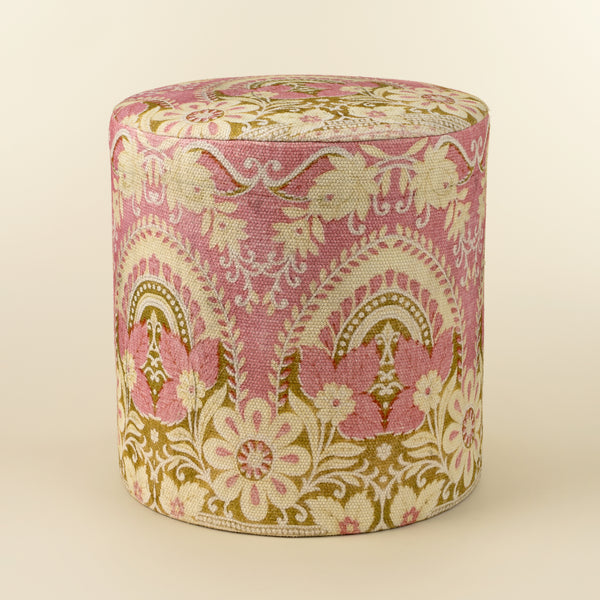 Raja Print Upholstered Stool