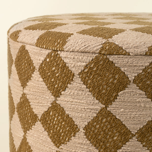 Textured Check Upholstered Stool (2 Sizes)
