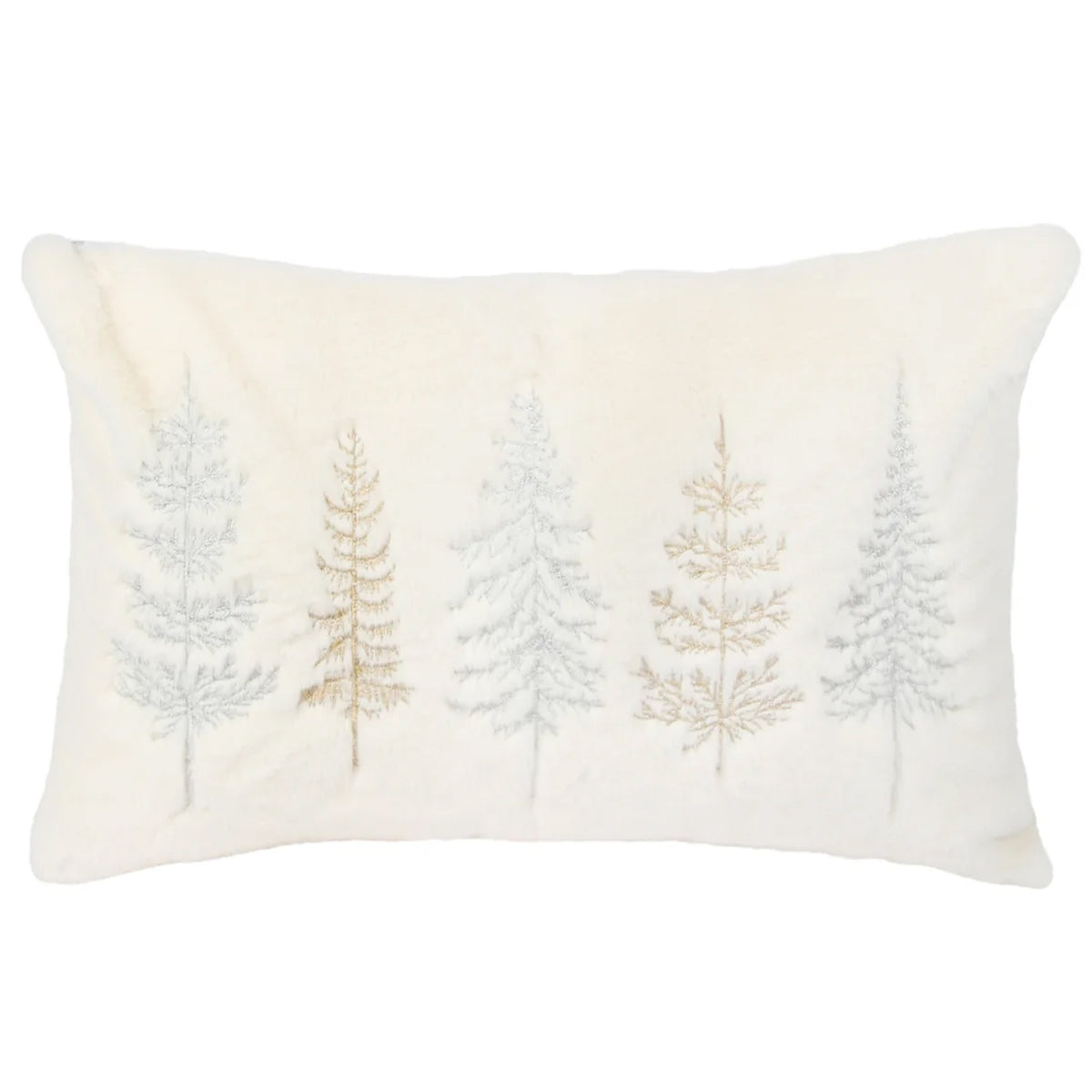 Frosted Metallic Tree Cushion Cover 12 X 20"