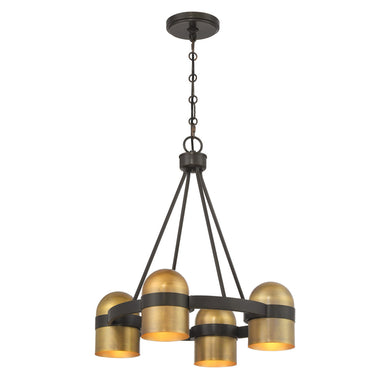 Andover 4-Light Chandelier in Mediterranean Bronze and Riviera Brass