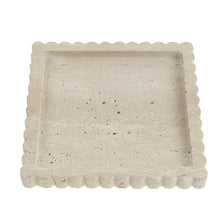 Load image into Gallery viewer, Travertine Scalloped Square Tray L - by Indaba

