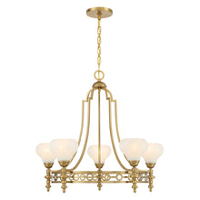 Load image into Gallery viewer, Allston 5-Light Chandelier in Warm Brass
